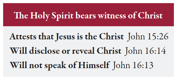 the Holy Spirit bears witness of Christ