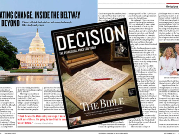 Among Bible Studies on Capitol Hill, Capitol Ministries' "Stand Out" Says Billy Graham's Decision Magazine