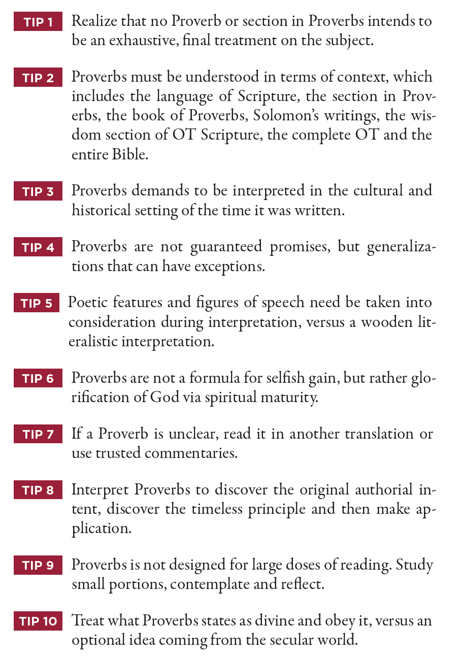 tips for interpreting proverbs