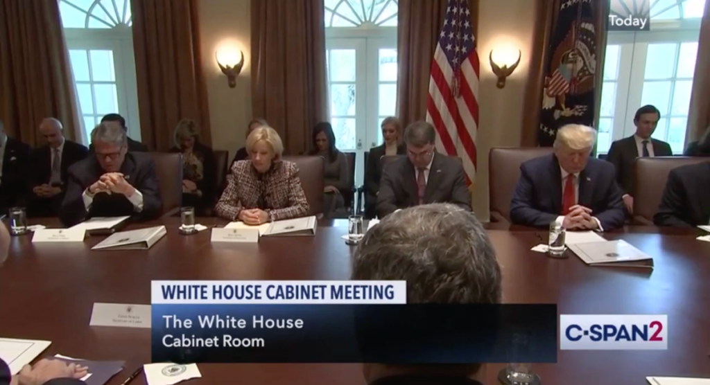 Sec Rick Perry Prayer White House Cabinet Meeting
